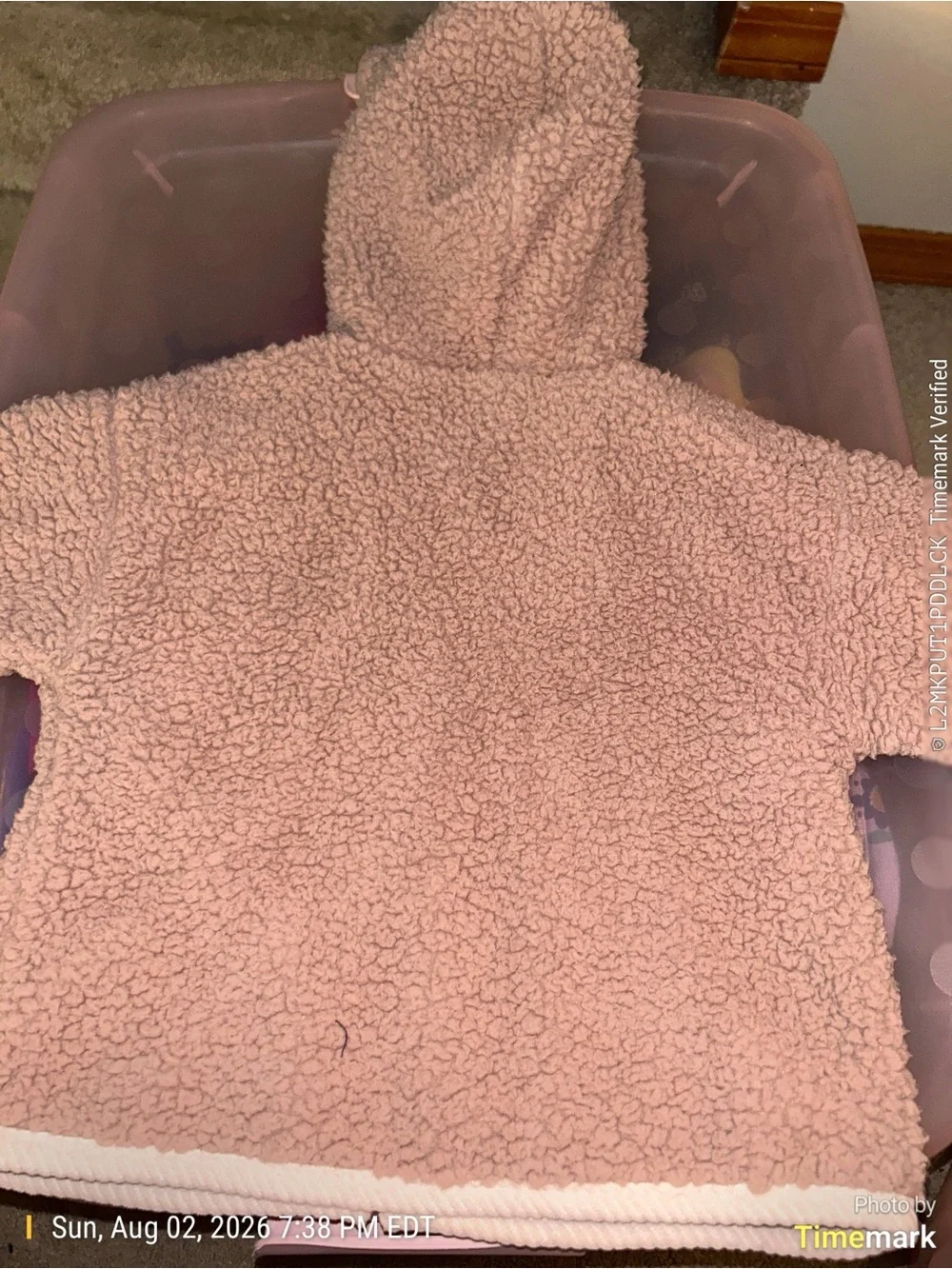 GAP Baby Sherpa Hoodie Jacket - Blush Pink